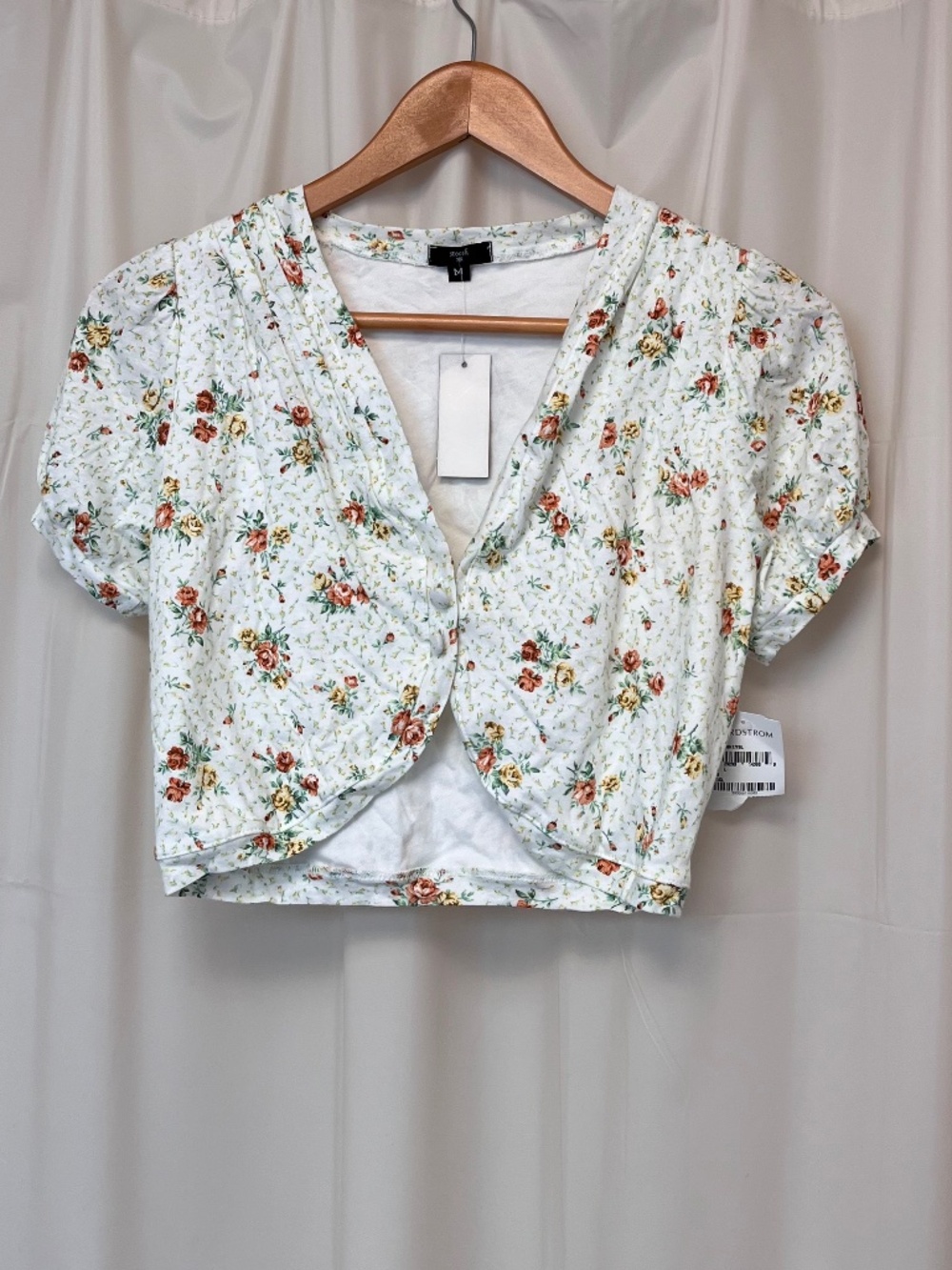 stoosh floral cardigan white medium nwt